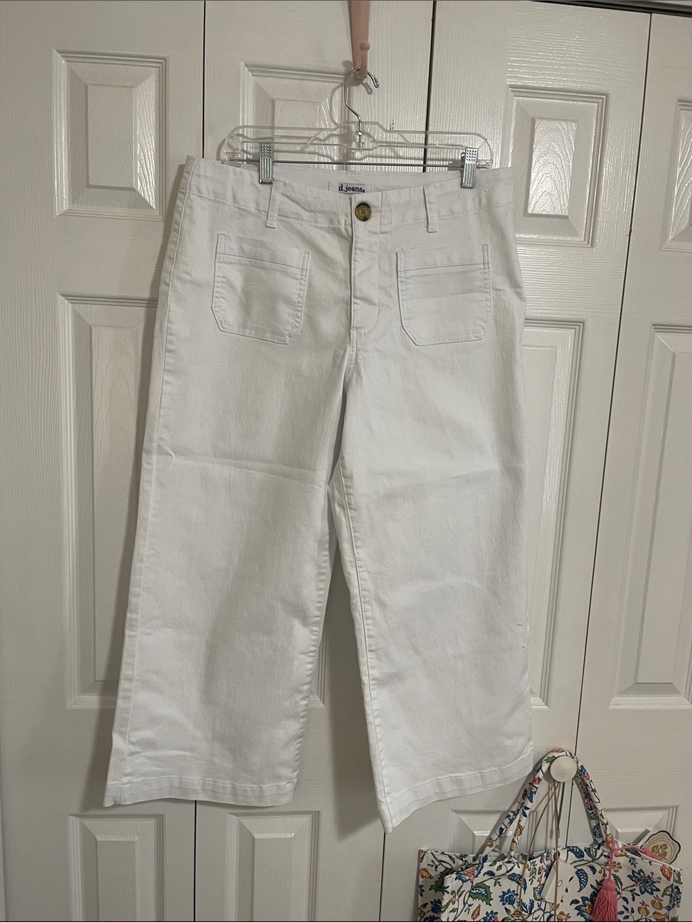 d-Jeans White Wide-Leg Women’s Jeans - Classic Casual